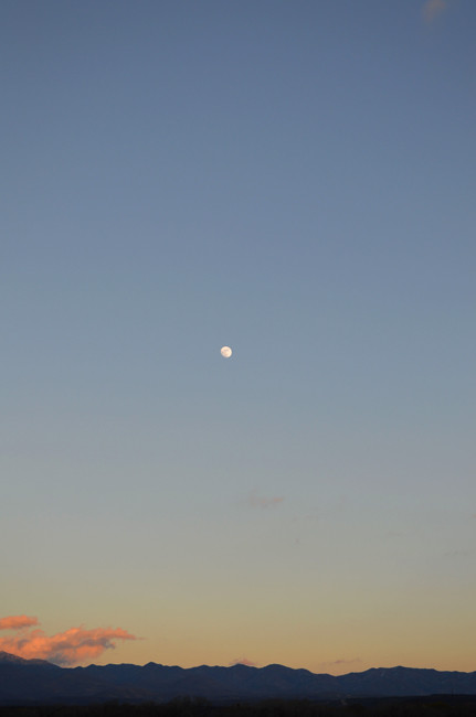 moon and sunset