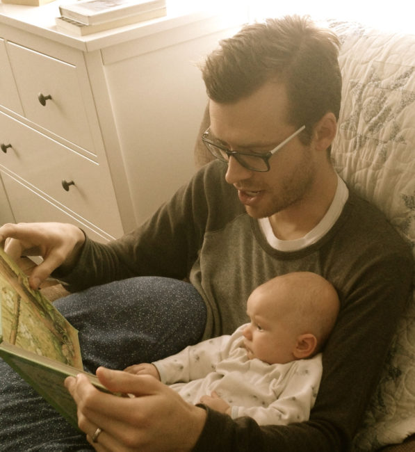 Evan reading to Jackson