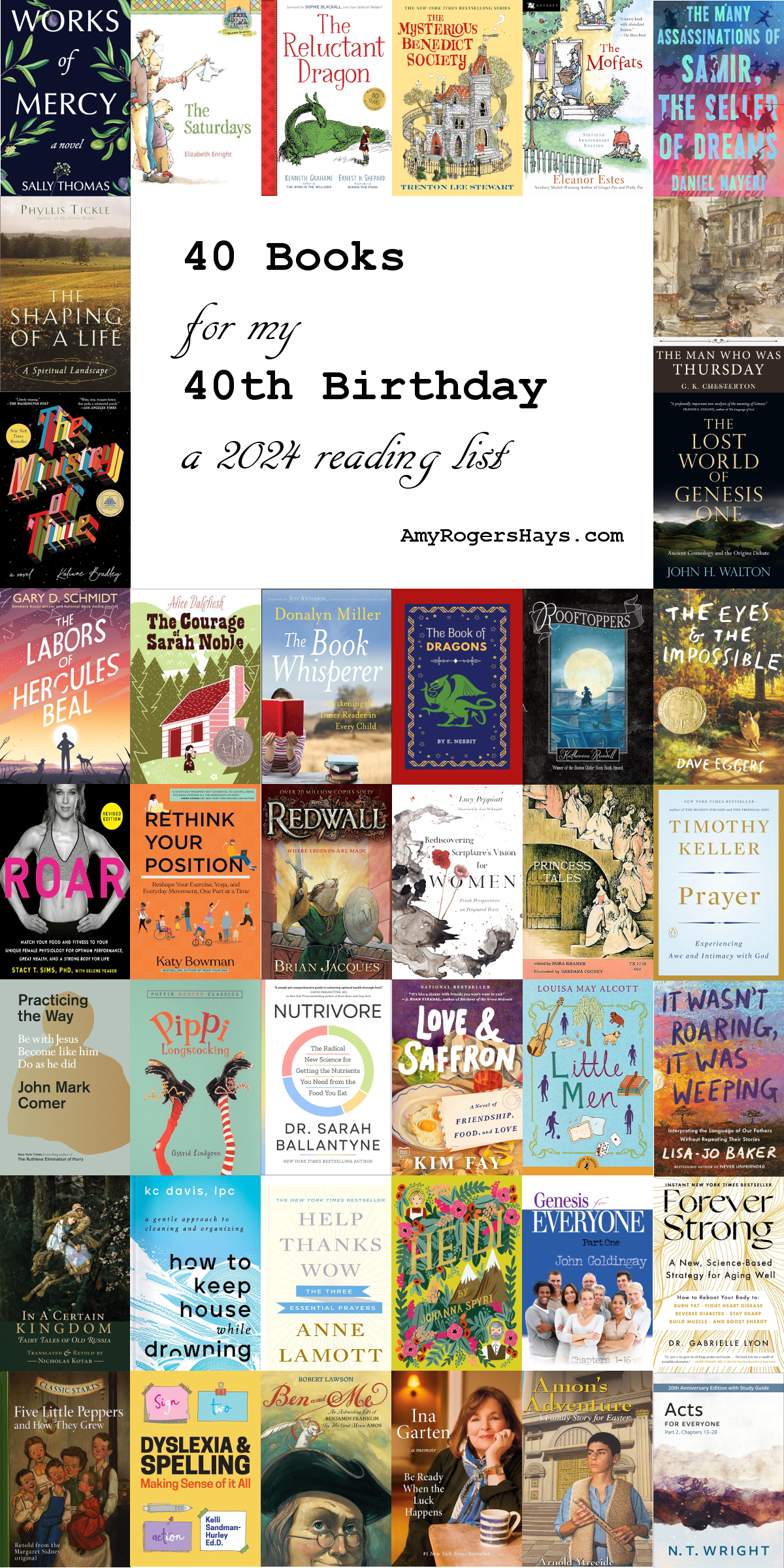 40 Books for My 40th Birthday: A 2024 Reading List