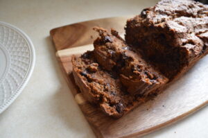 Easy Chocolate Chip Banana Bread with Ginger and Walnuts